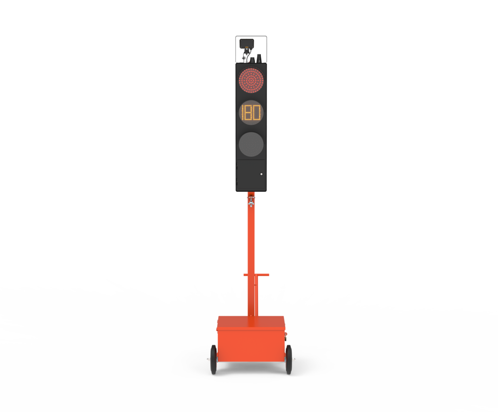 Baustellenampel mit LED, Funk, GSM und Countdown-Timer für Baustellenmanagement